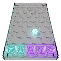 Plinko Spielbrett mit fallendem Neon-Ball und Multiplikator-Slots f&uuml;r provably fair Spiele bei Rainbet