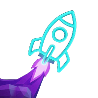 Crash Spielsymbol mit aufsteigender Neon-Rakete und Multiplikatorkurve bei Rainbet