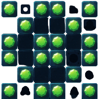 Mines Spielsymbol mit leuchtendem Gitter und Edelsteinen f&uuml;r Rainbet Casino Originals